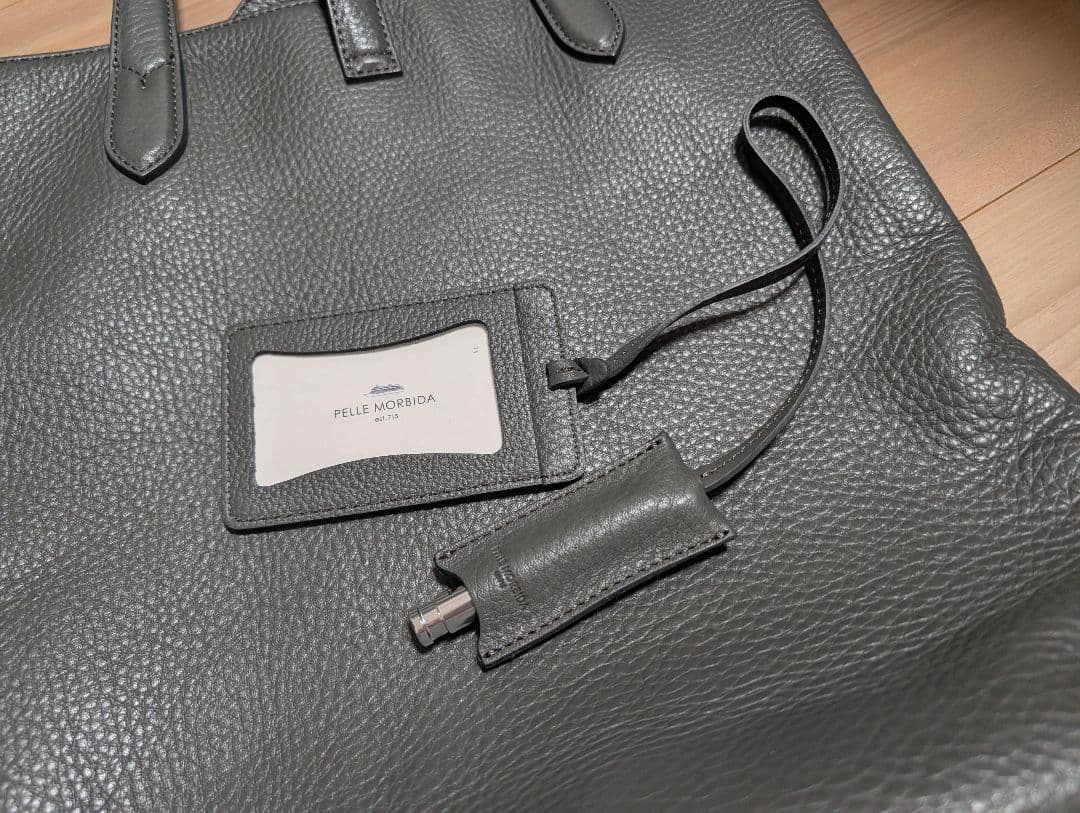 美品　ペッレモルビダ　グレー レザー トートバッグ　PELLE MORBIDA
