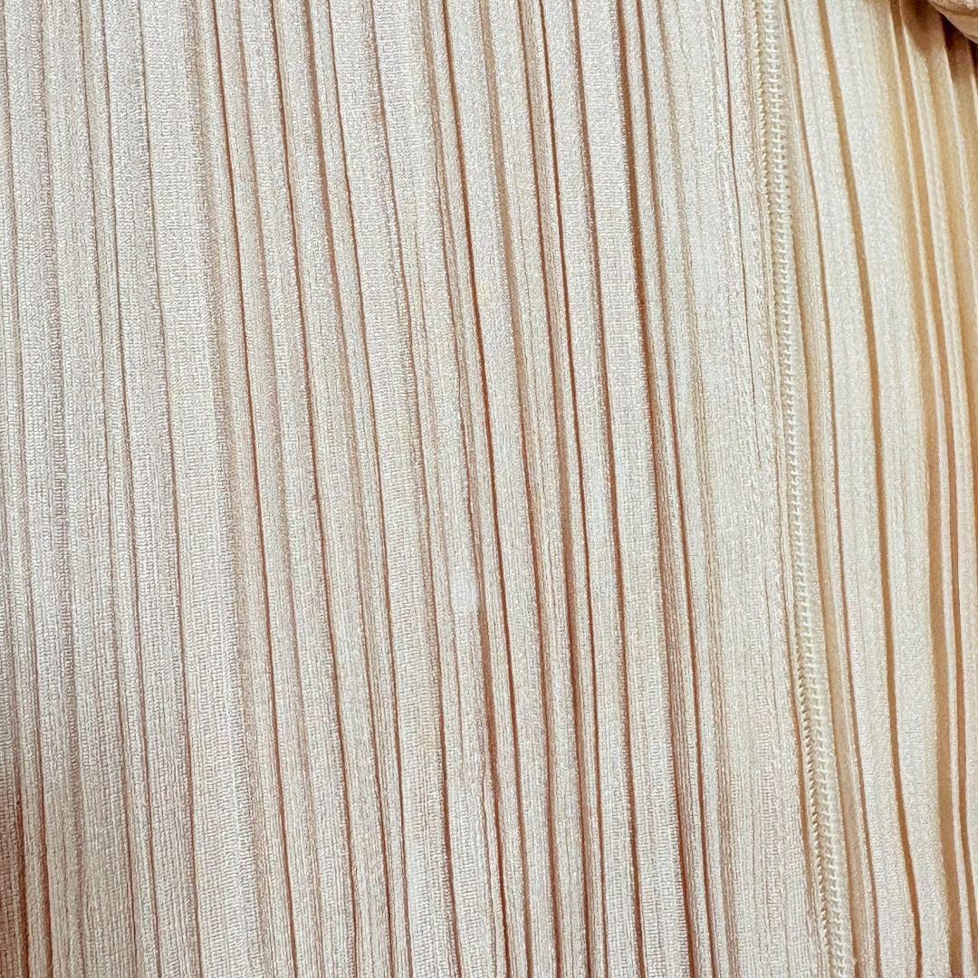 美品✨ プリーツプリーズ シャツ ジャケット ダブルジップ ベージュ