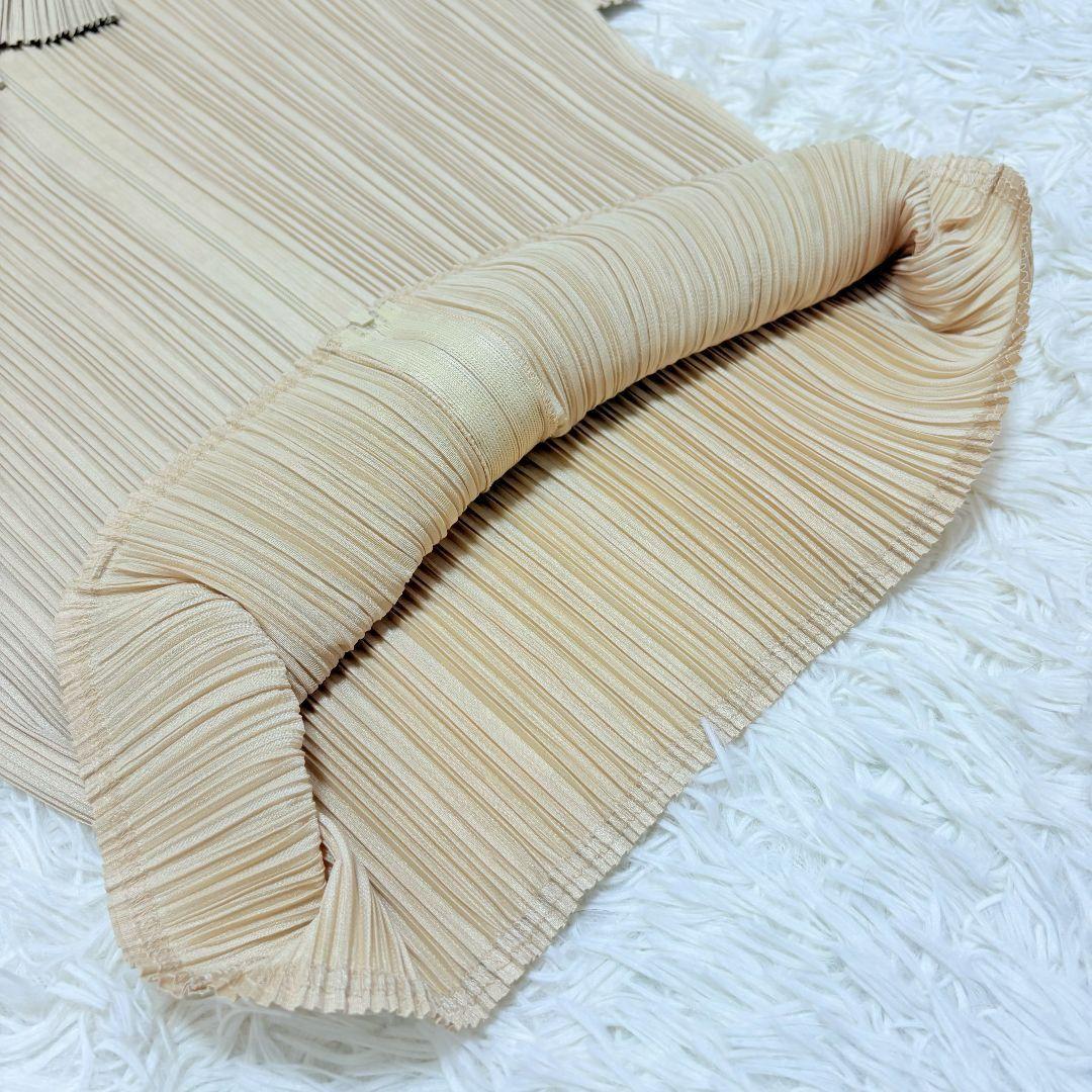 美品✨ プリーツプリーズ シャツ ジャケット ダブルジップ ベージュ