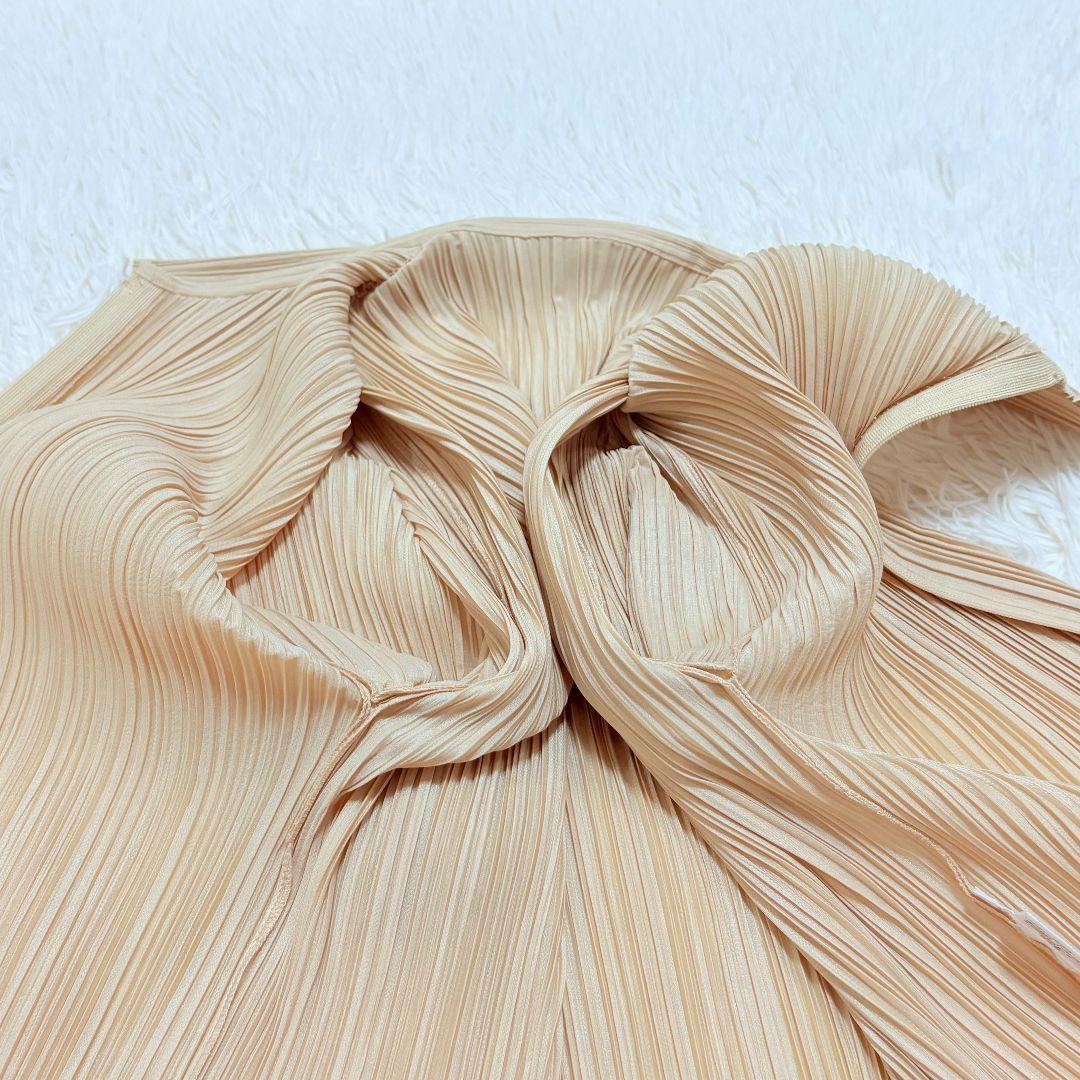 美品✨ プリーツプリーズ シャツ ジャケット ダブルジップ ベージュ