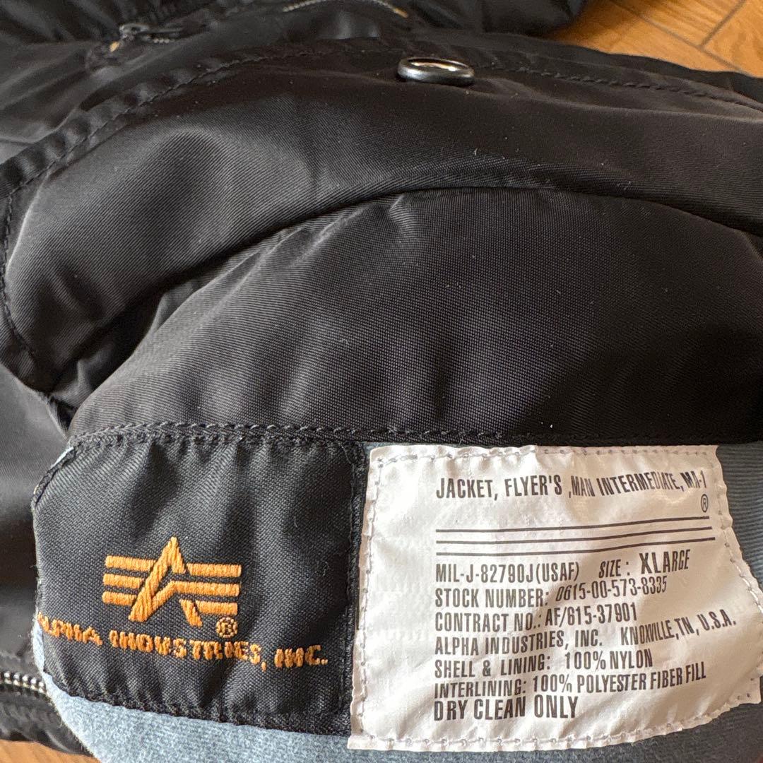 ALPHA MA-1 ブラック　XL