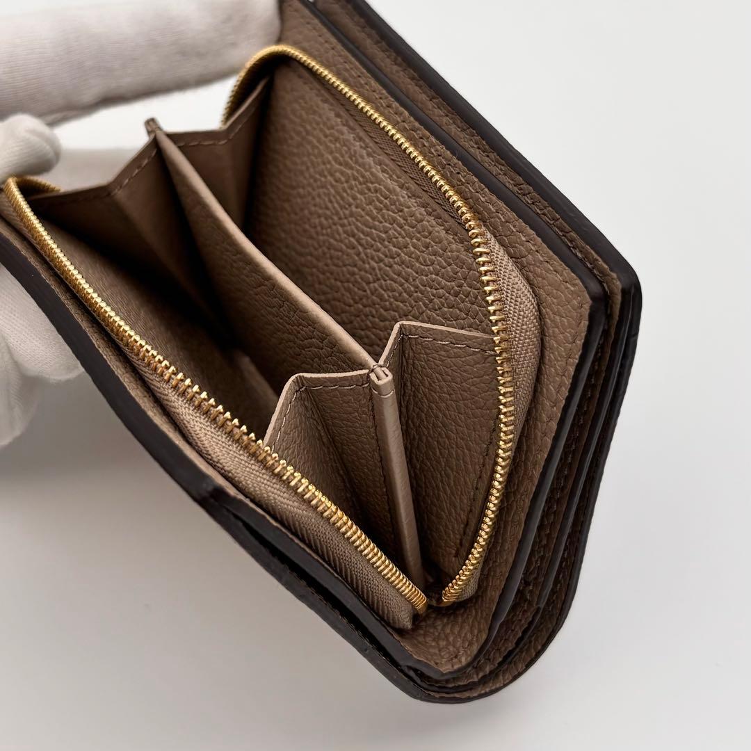 【美品】ルイヴィトン 二つ折り財布 モノグラム ポルトフォイユ クレア ベージュ