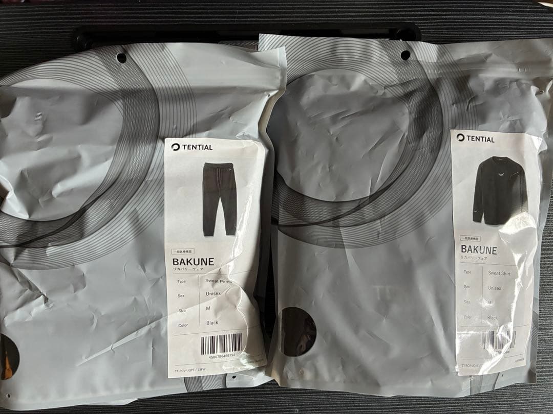 BAKUNE リカバリーウェア スウェットシャツ M 黒