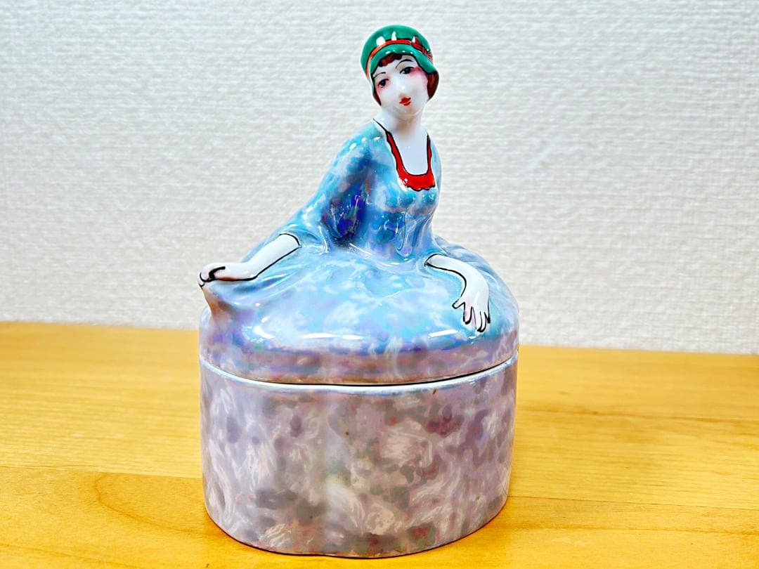 オールドノリタケ デコレディ パウダーボックス ドレッサードール 小物入れ