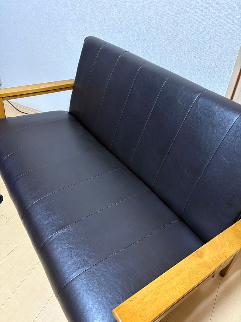 2人掛けソファ　ダークブラウン