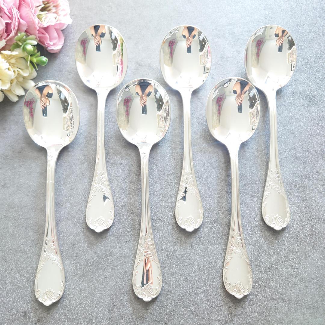 希少 美品 クリストフル マルリー コンソメスプーン 6点