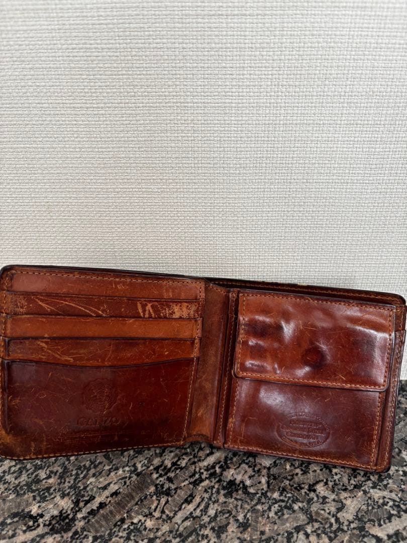 GANZO ガンゾ CORDOVAN (コードバン) 小銭入れ付き二つ折り財布