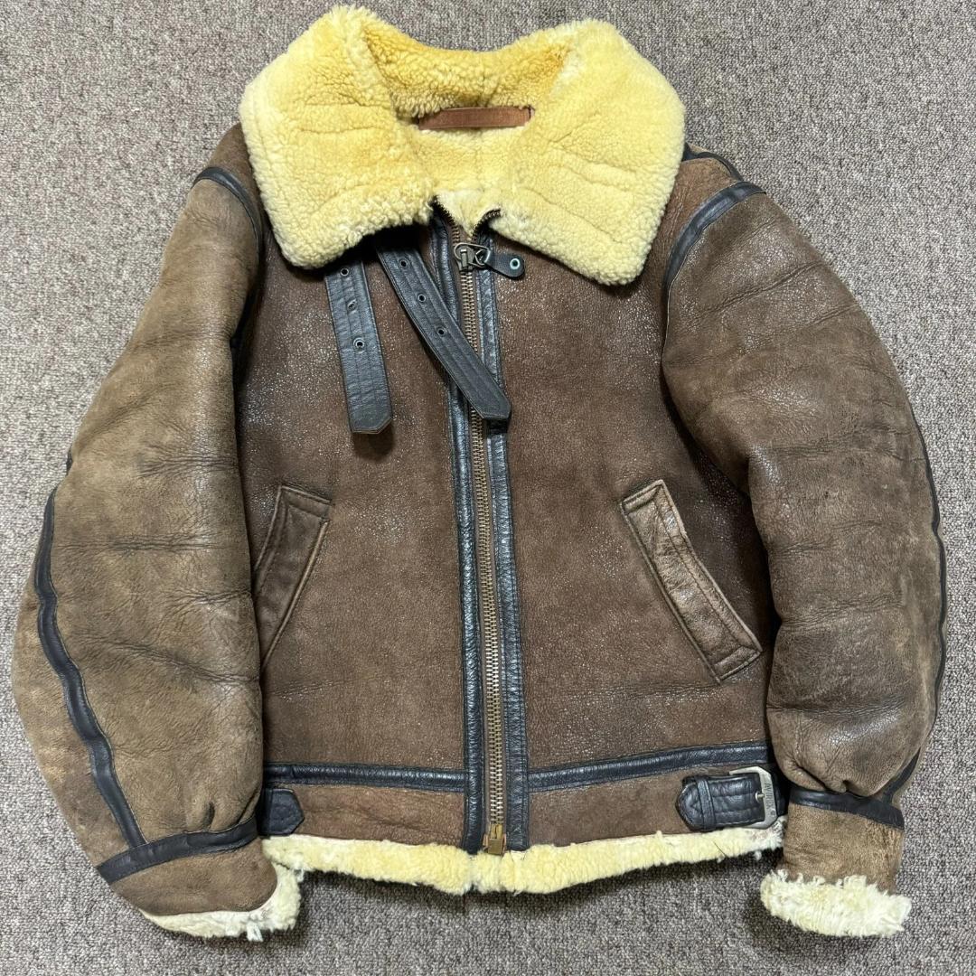 アヴィレックス　B-3 フライトジャケット　ムートン　ブラウン　36