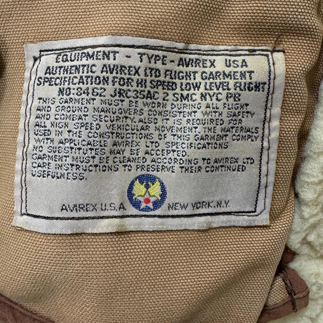 アヴィレックス　B-3 フライトジャケット　ムートン　ブラウン　36