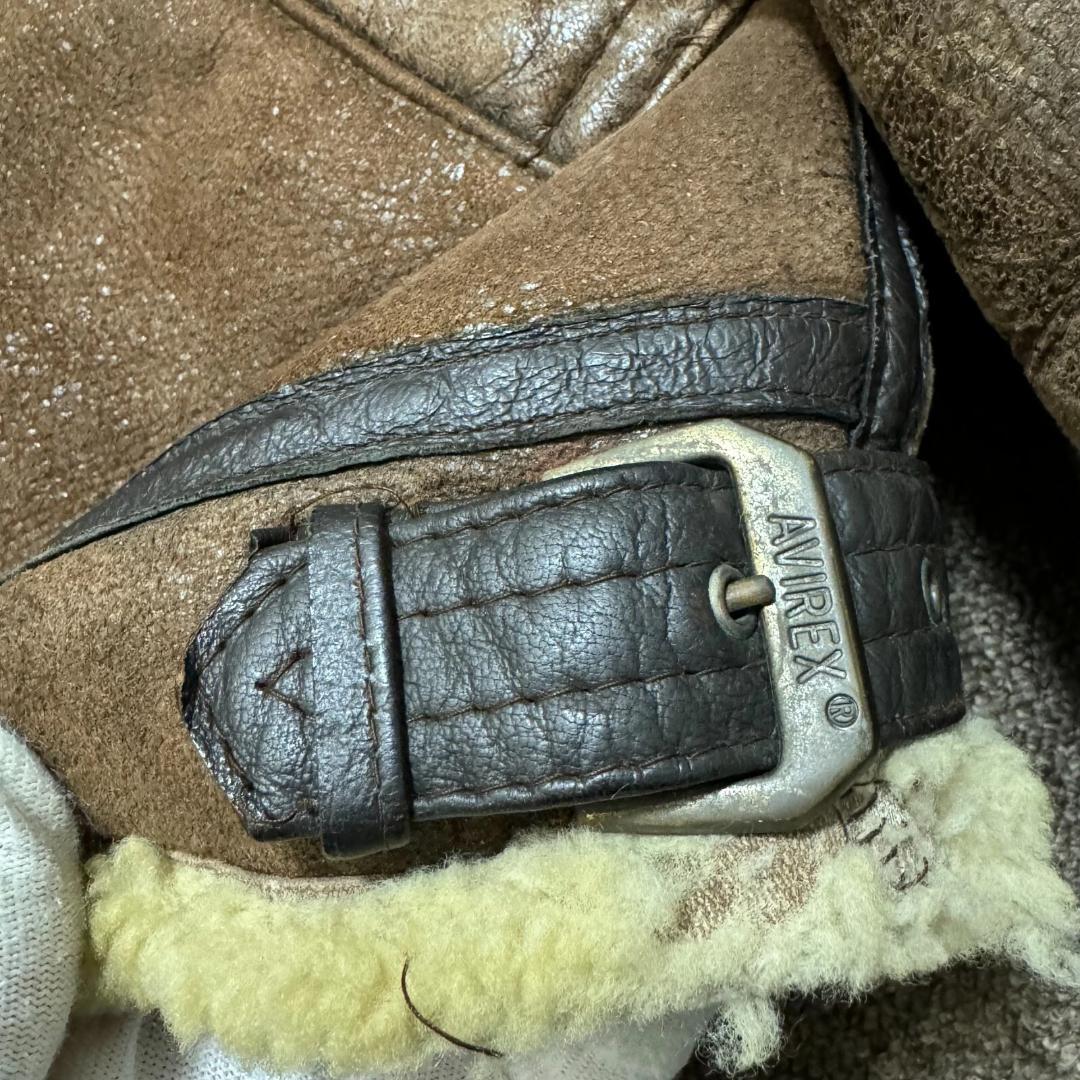 アヴィレックス　B-3 フライトジャケット　ムートン　ブラウン　36