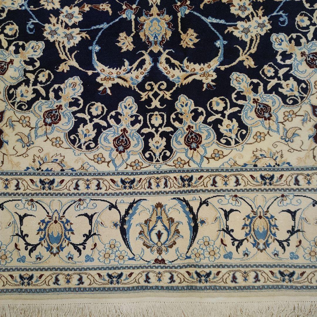 ペルシャ 絨毯 手織り 美術品　 ナイン産　315x201cm クリーニング済み