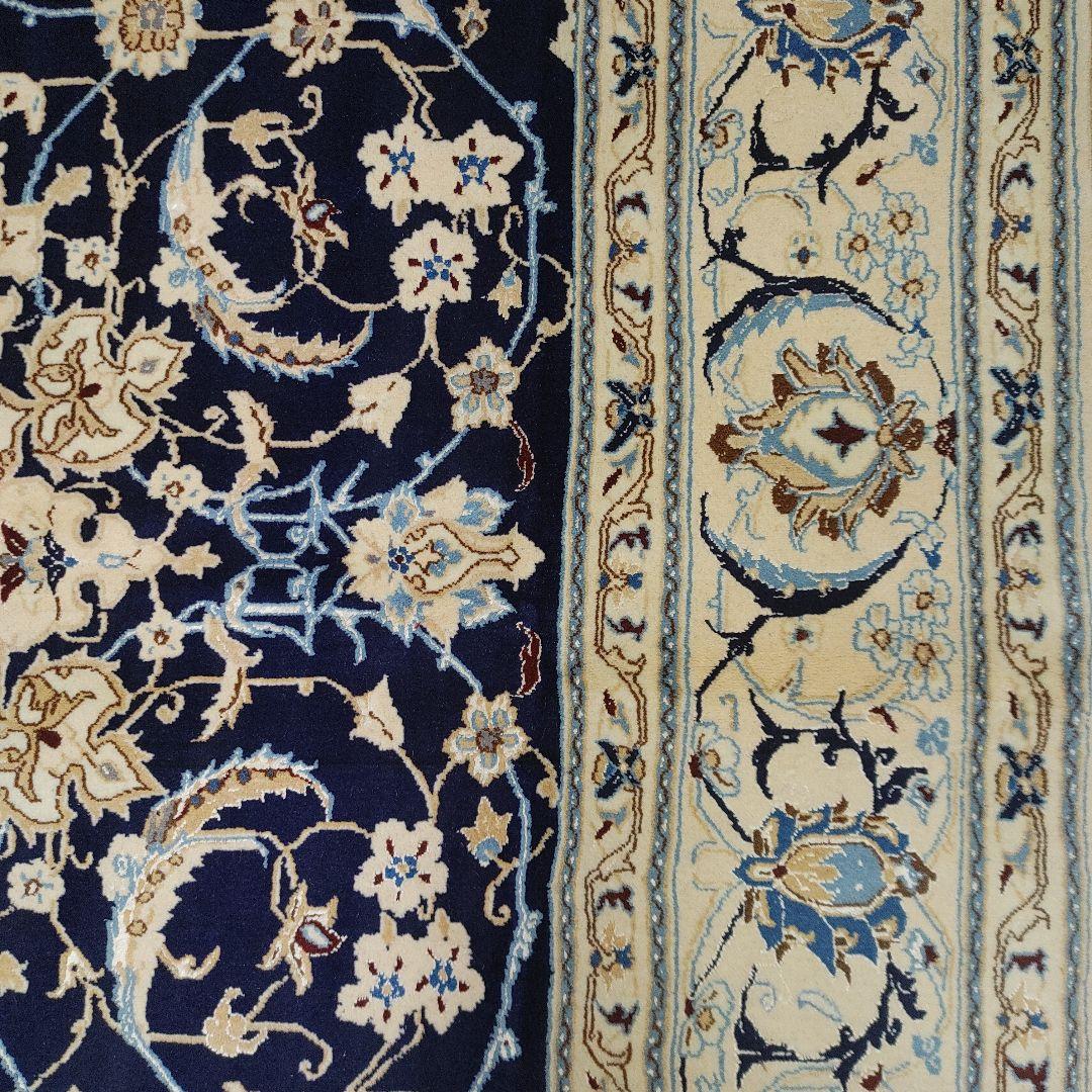 ペルシャ 絨毯 手織り 美術品　 ナイン産　315x201cm クリーニング済み