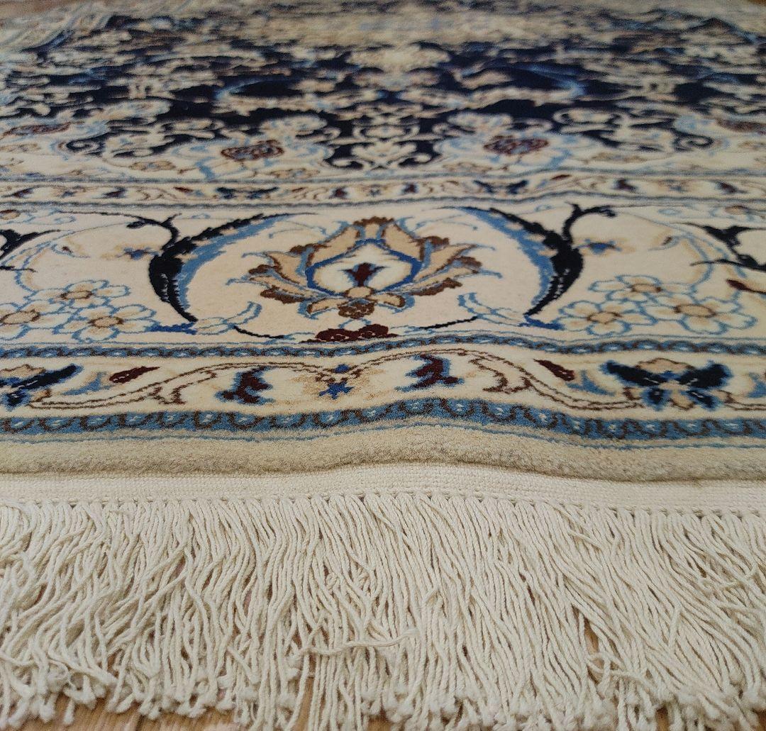 ペルシャ 絨毯 手織り 美術品　 ナイン産　315x201cm クリーニング済み