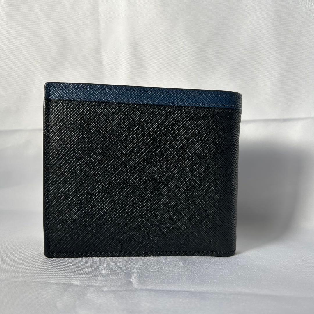 極美品　プラダ　サフィアーノ　二つ折り財布　コンパクトウォレット　箱・カード有