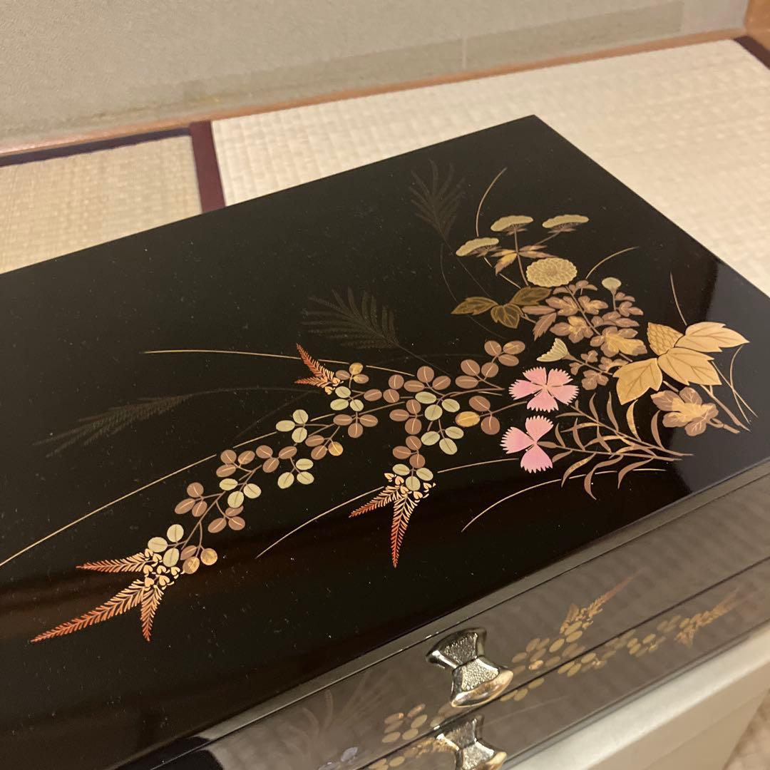 ◆会津塗　漆器　収納2つ引き出し◆166