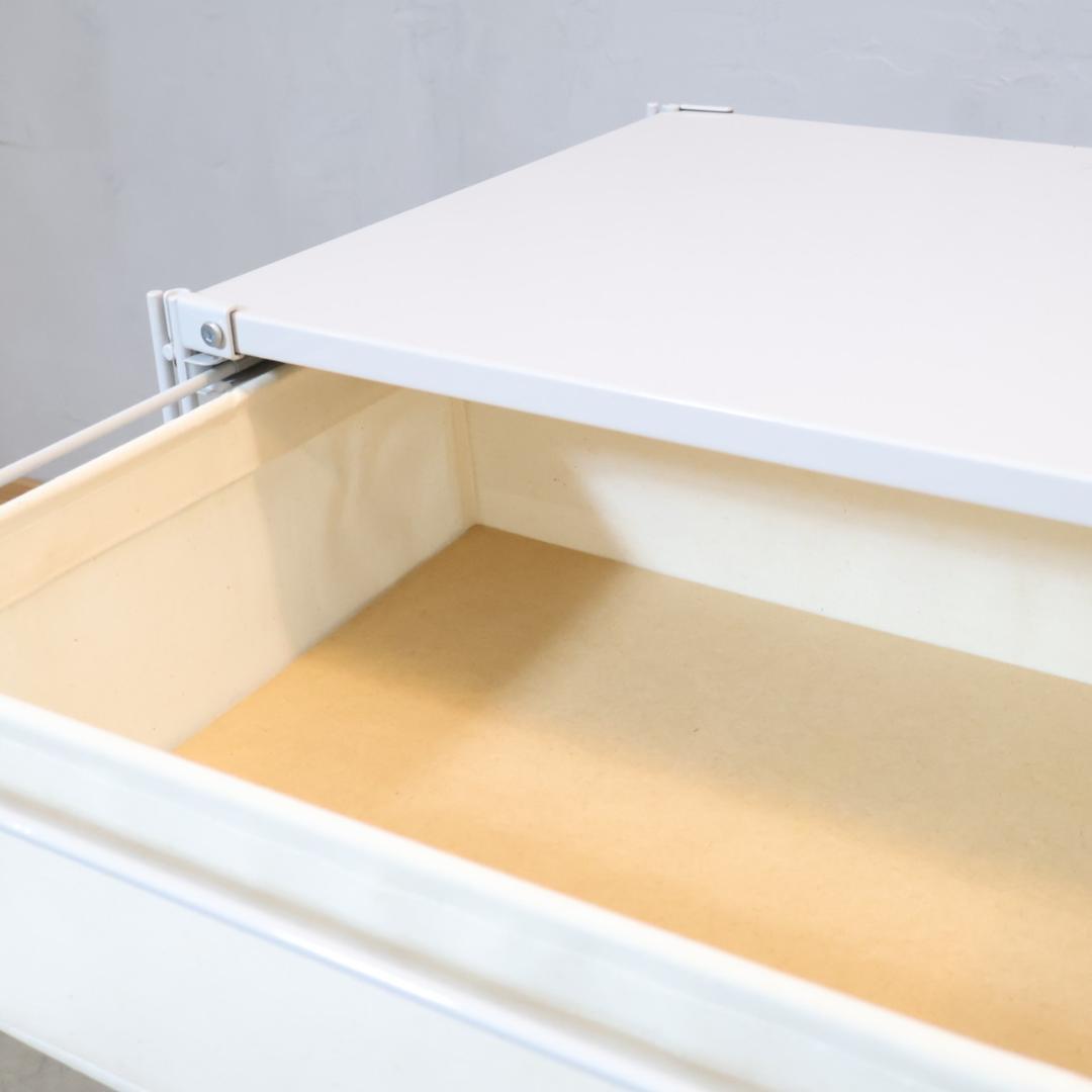 無印良品 MUJI スチール4段 帆布バスケット付き ユニットシェルフ チェスト