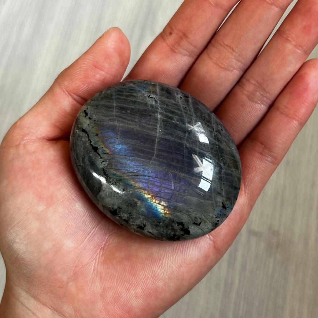 レア　シルバー　パープル　レインボー　素敵シラー　ラブラドライト　パーム129g