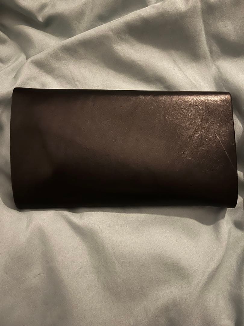 Shosa 本革 長財布 睡蓮画　ブラック×フローラル