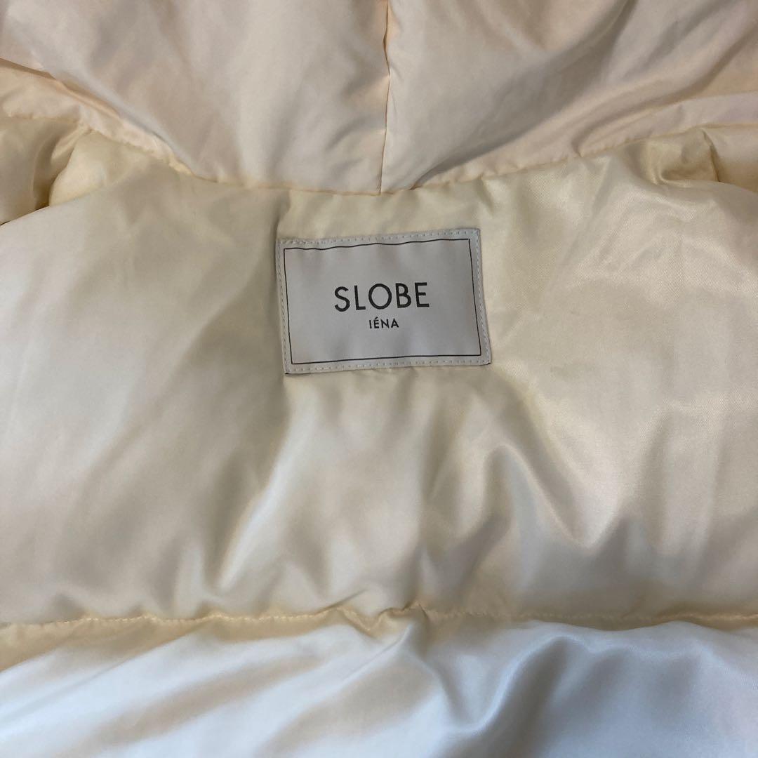 SLOBE IENAホワイト フード付きダウンジレ