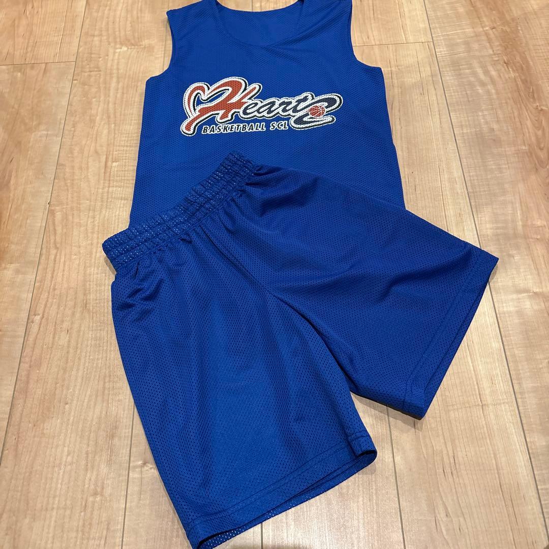 Heart バスケットボール ユニフォーム 青 130