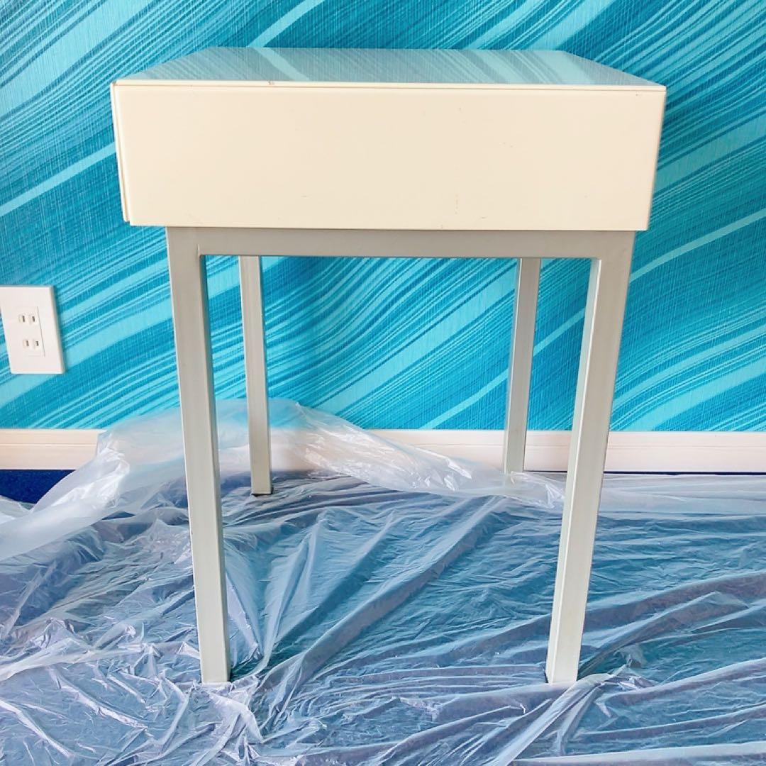 フランスベッド サイドテーブル① 引き出し オフホワイト リメイク DIY