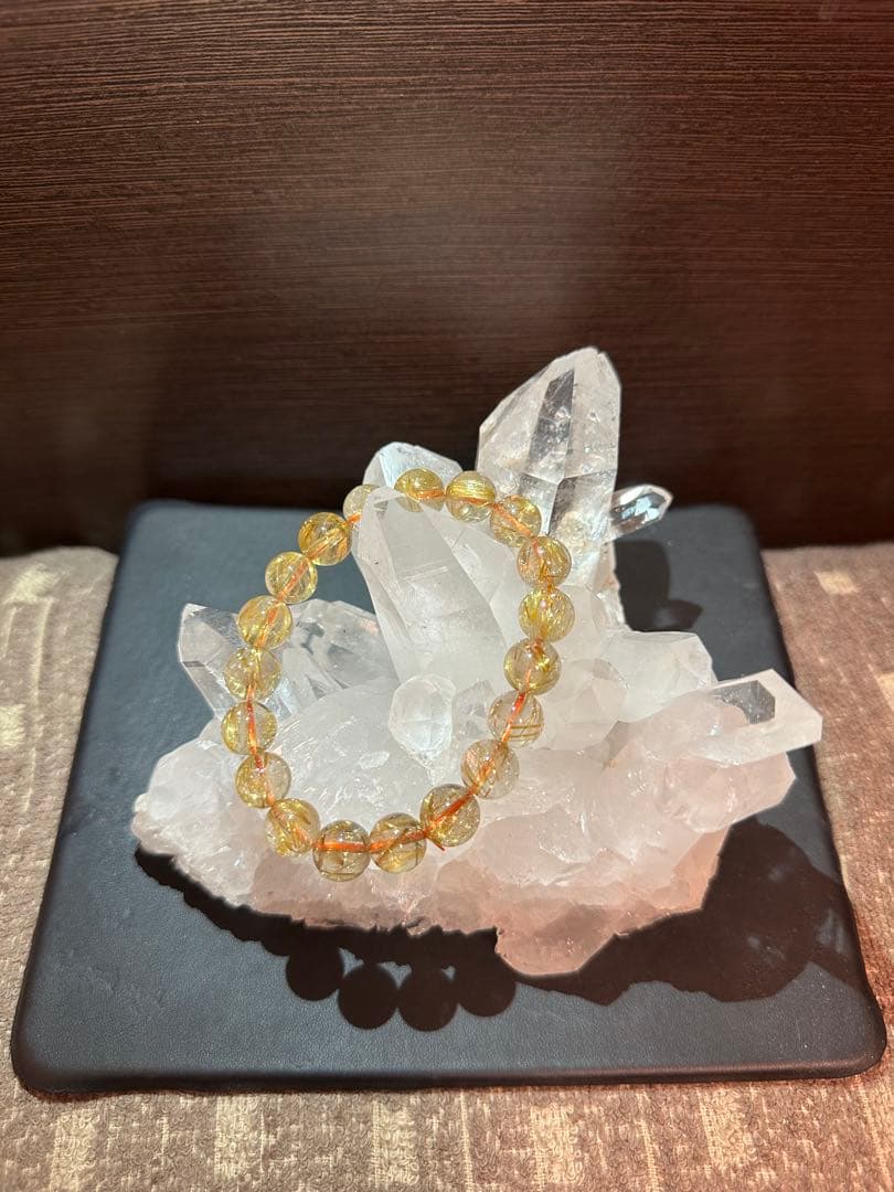 ゴールド　ルチルクォーツ　10.5mm 高品質ブレスレット