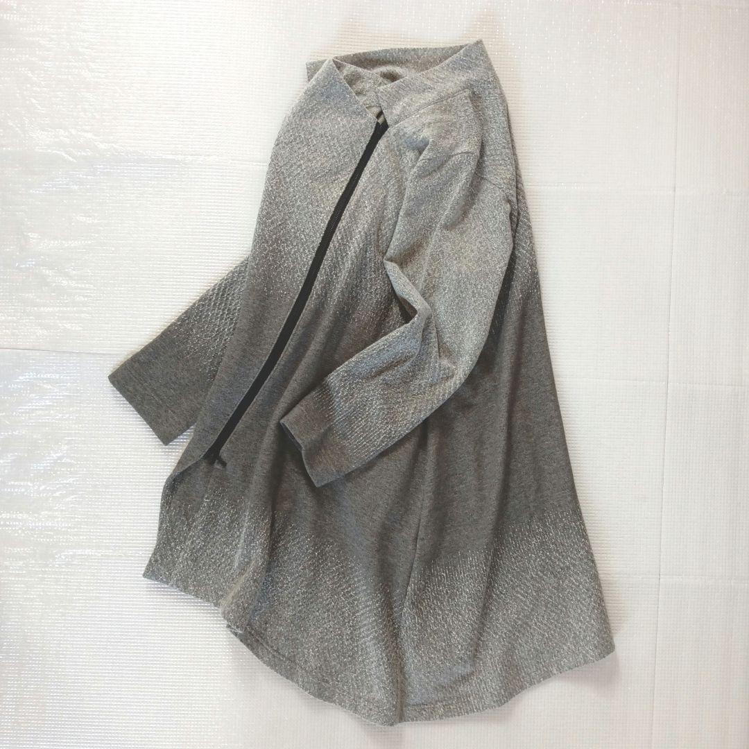 極美品◆芽風 センソユニコ ジャージーフレアコート 圧縮フェルト加工 切り替え