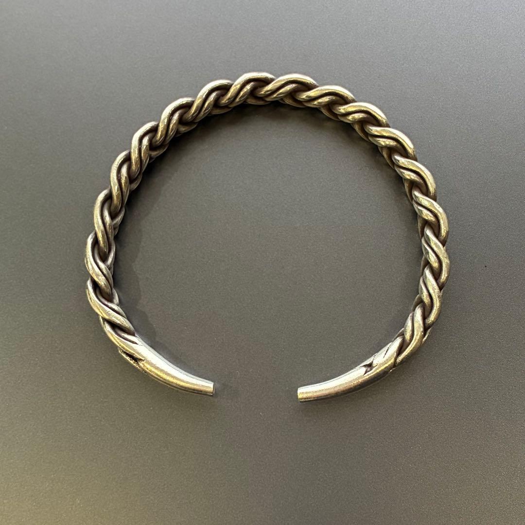 カレンシルバー　編み込みデザイン シルバー バングル ユニセックス