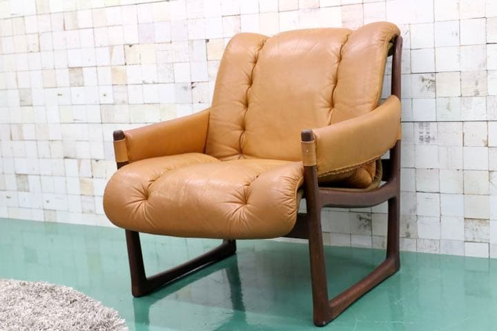 GMFT19B○北欧ヴィンテージ ラウンジチェア 1人掛けソファ シングルソフ