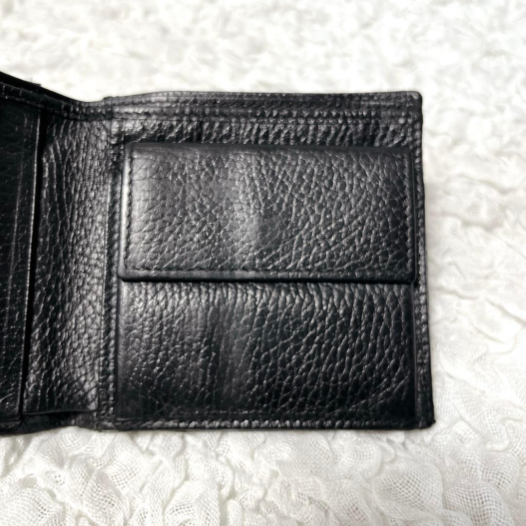 GUCCI ブラック GGパターン 二つ折り財布　グッチ　レザー　ナイロン