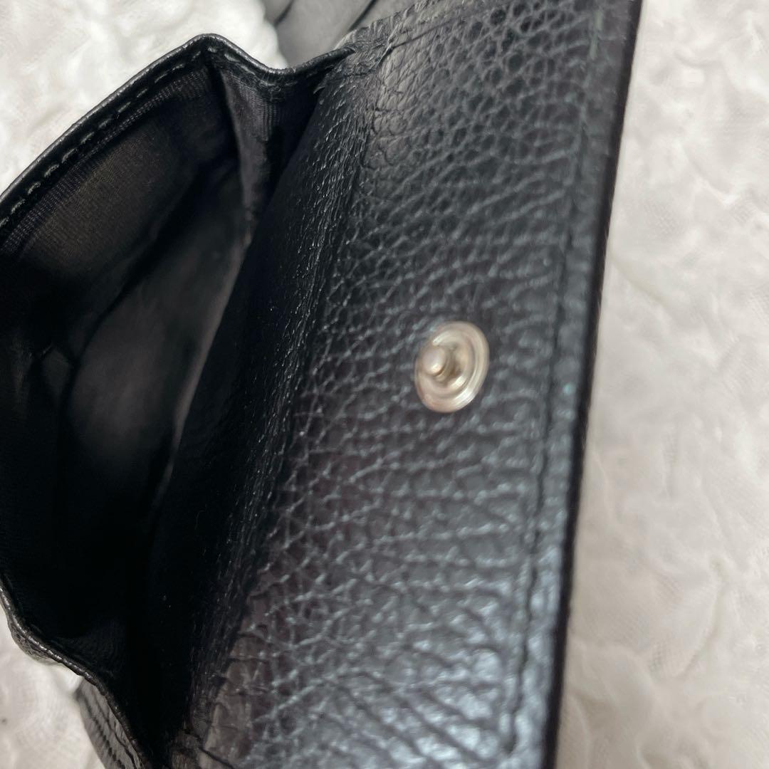 GUCCI ブラック GGパターン 二つ折り財布　グッチ　レザー　ナイロン