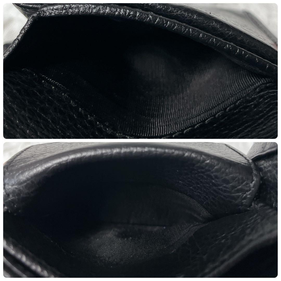 GUCCI ブラック GGパターン 二つ折り財布　グッチ　レザー　ナイロン