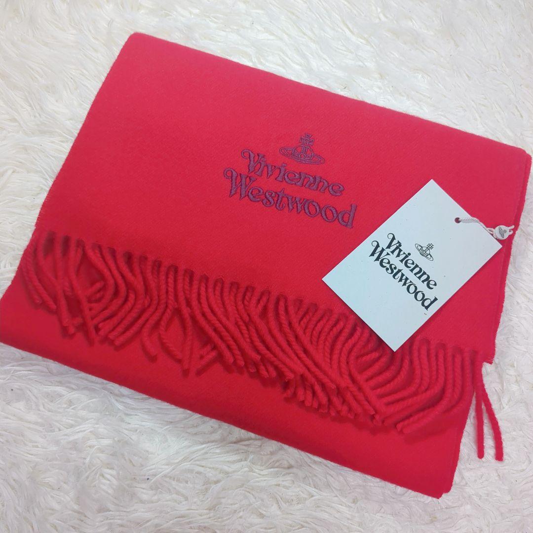 新品 Vivienne Westwood ウールマフラー イタリア製 赤