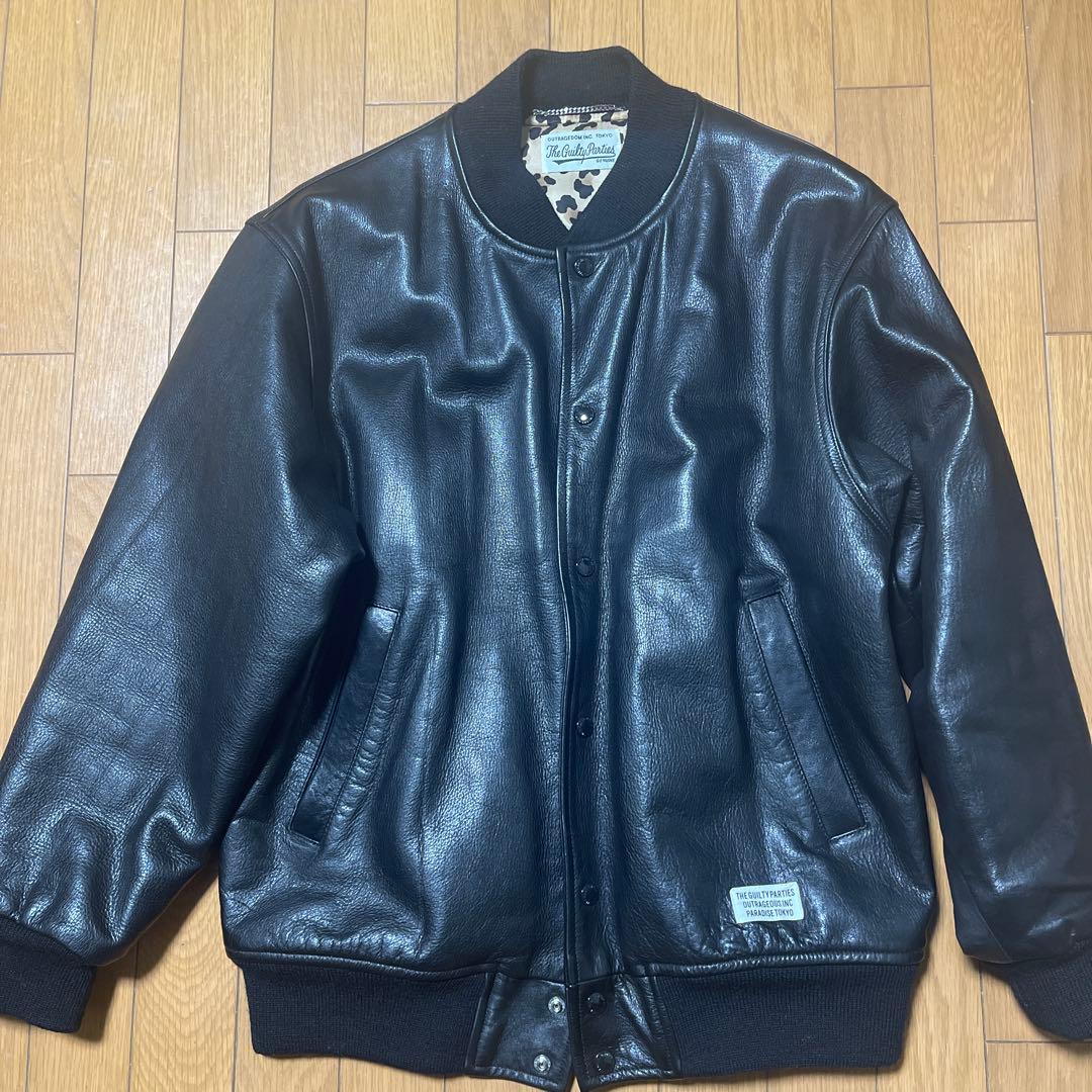 極美品　ワコマリア LEATHER VARSITY JACKET スタジャン
