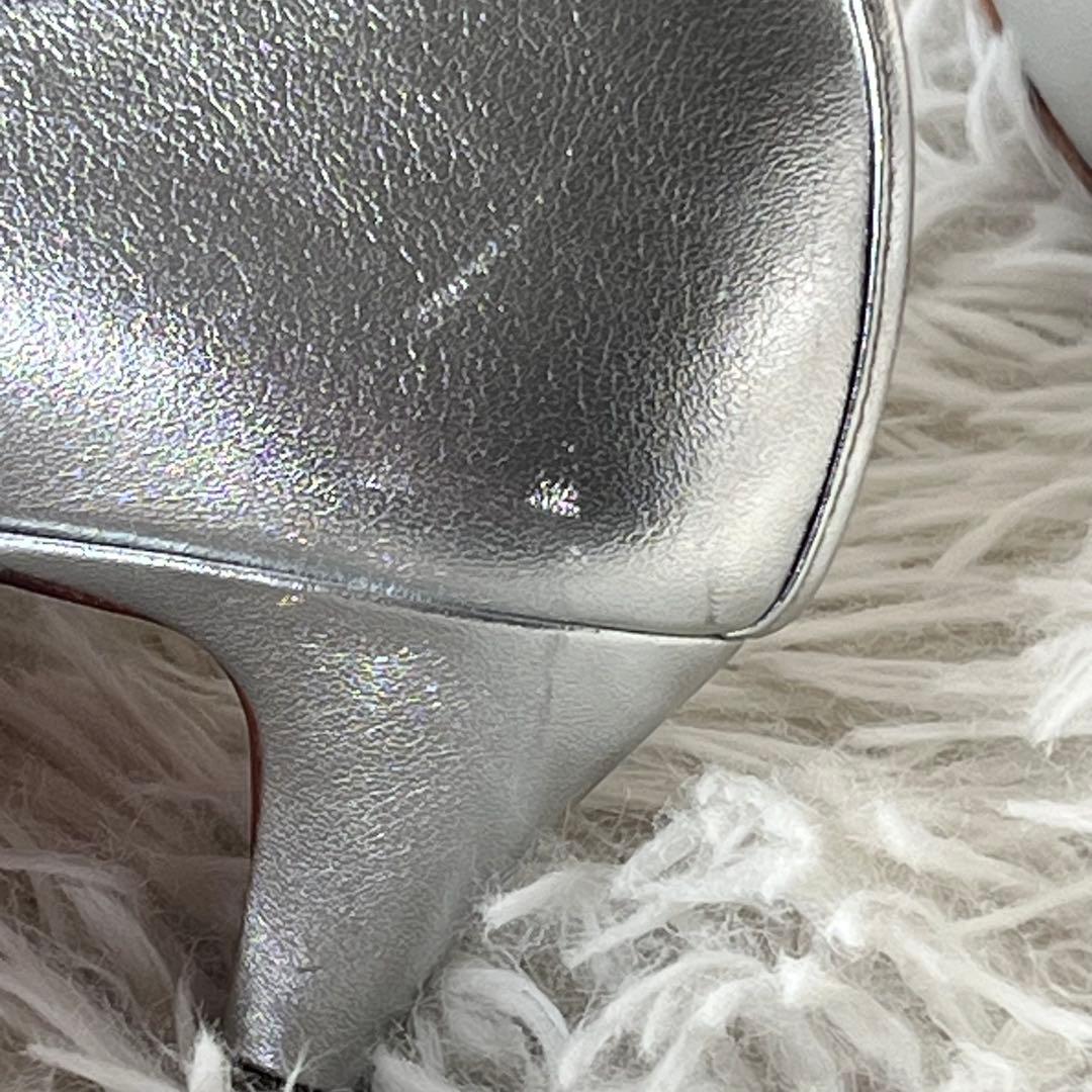 未使用級　repetto レペット パンプス バレエシューズ ヒール シルバー