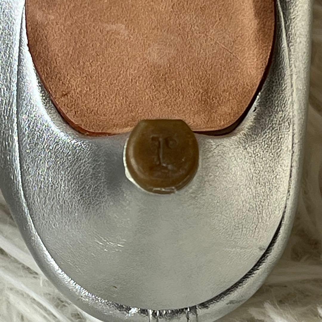 未使用級　repetto レペット パンプス バレエシューズ ヒール シルバー