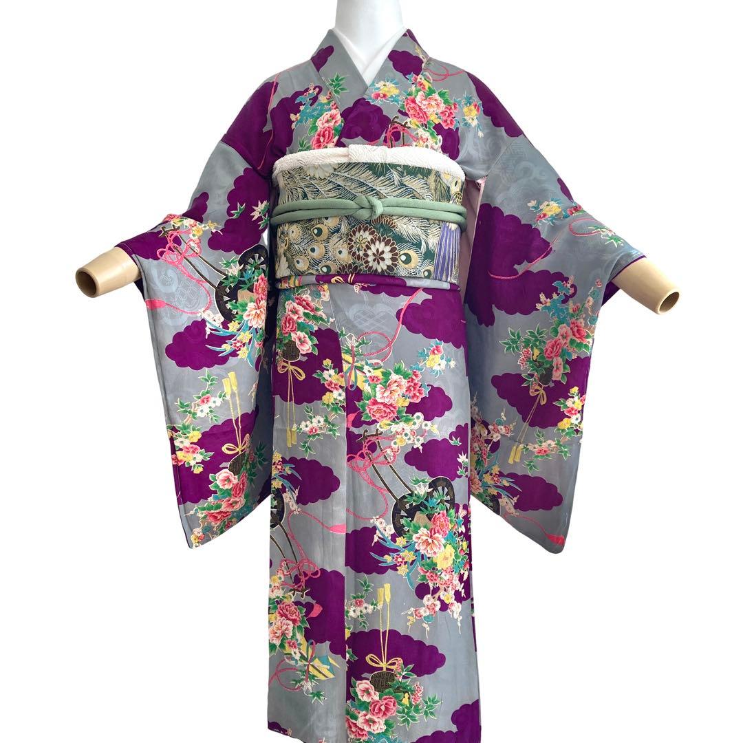 アンティーク　女の子　子供着物　ジュニア　七五三　袴　アンティーク着物