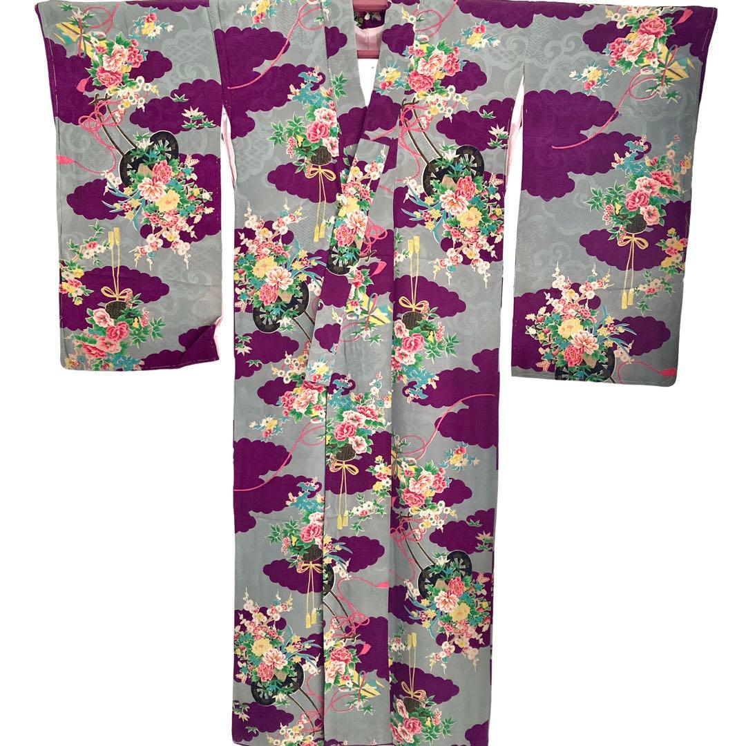 アンティーク　女の子　子供着物　ジュニア　七五三　袴　アンティーク着物