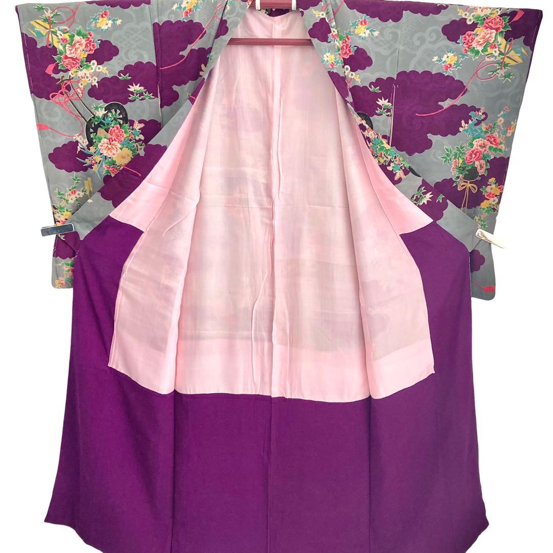 アンティーク　女の子　子供着物　ジュニア　七五三　袴　アンティーク着物