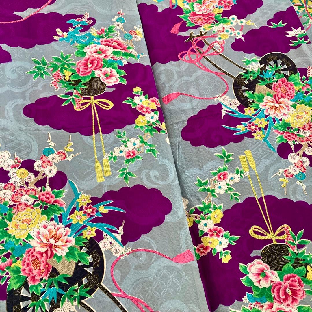 アンティーク　女の子　子供着物　ジュニア　七五三　袴　アンティーク着物