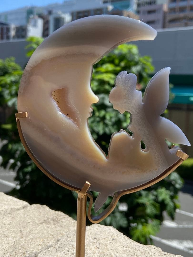 瑪瑙妖精！月⭐️ザクザクジオード⭐️ R61 台座付き