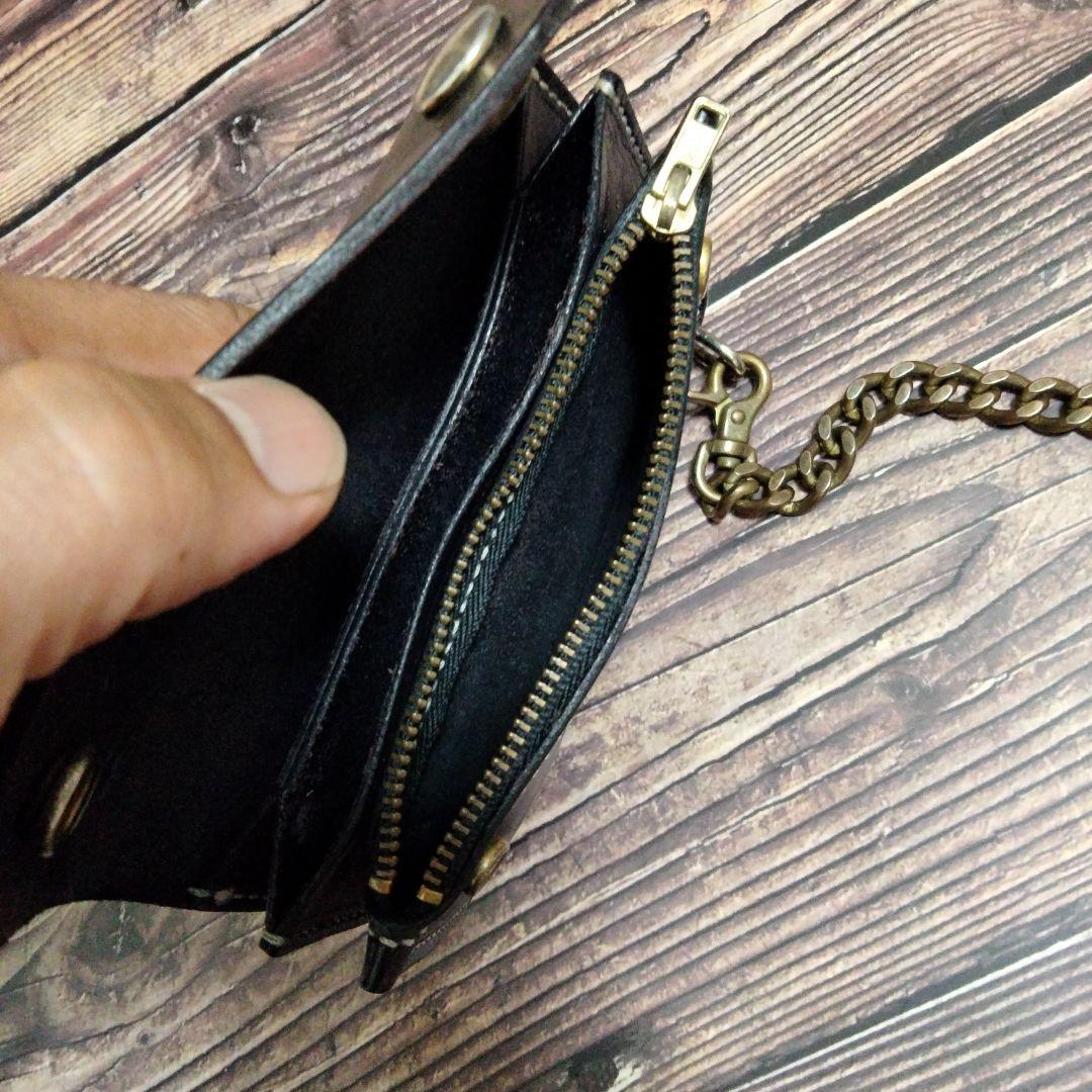 トラッカーウォレット ウォレットチェーン ブラックレザー