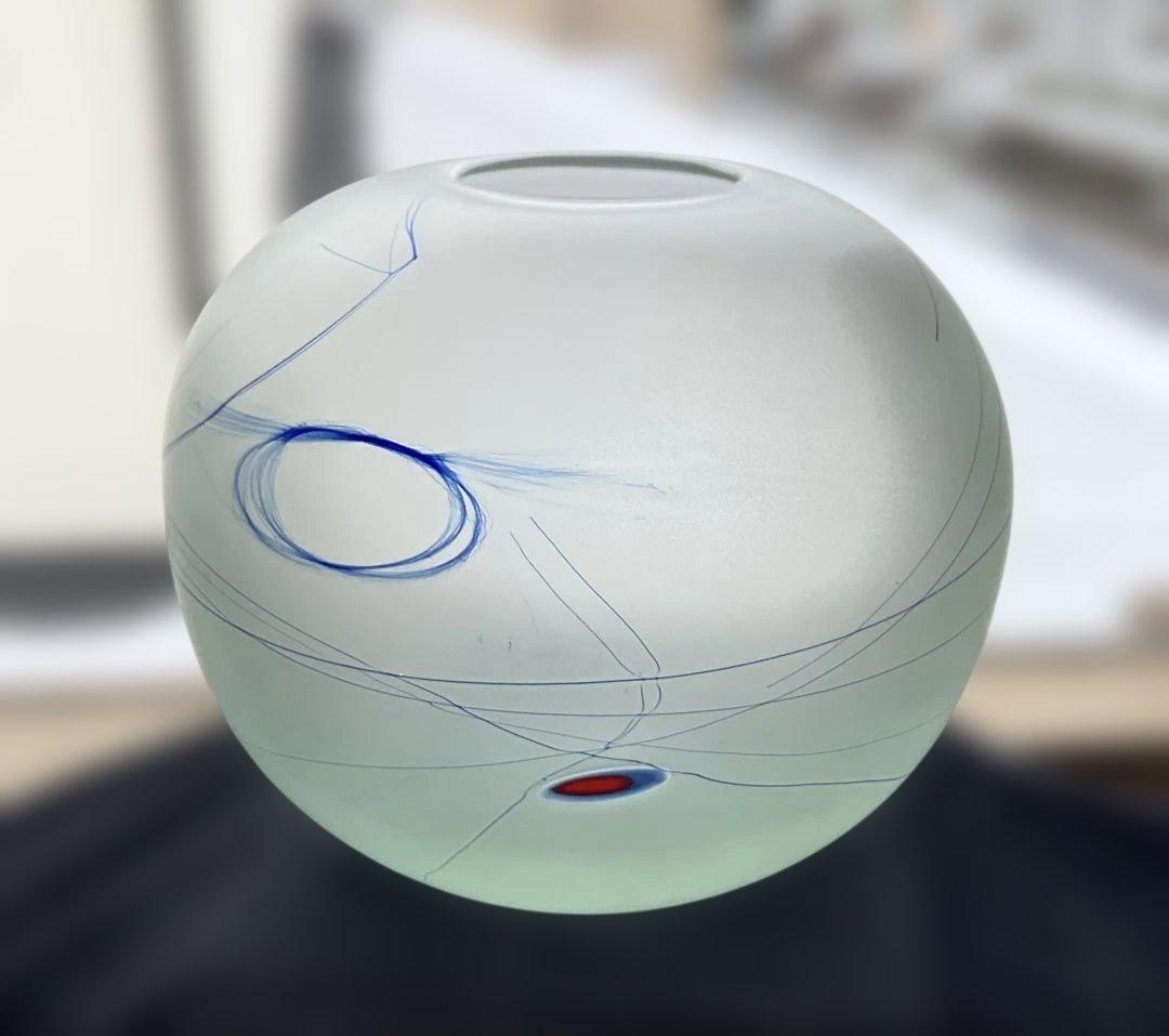 米原 眞司「ラインドローイング」②1990年代球体ガラス花瓶