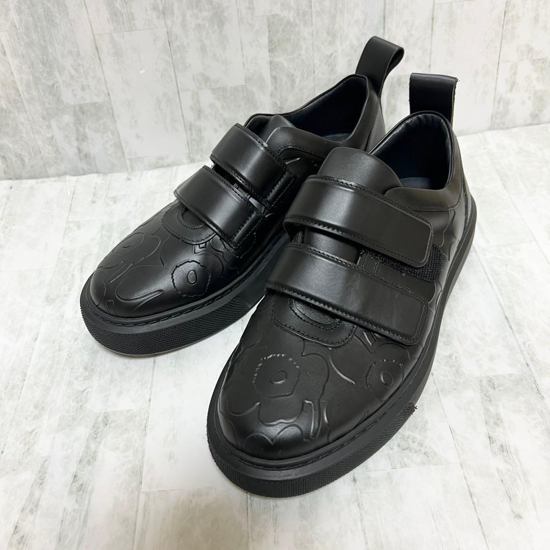 マリメッコ marimekko ウニッコ　本革　レザースニーカー ブラック　25