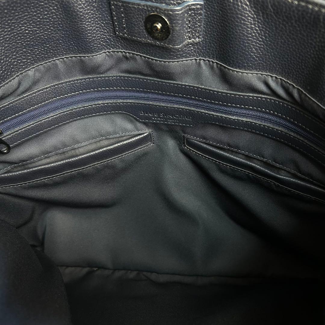 BLUE SINCERE　ビジネスバッグ　トート　レザー　紺色　A4◎　肩掛け◎
