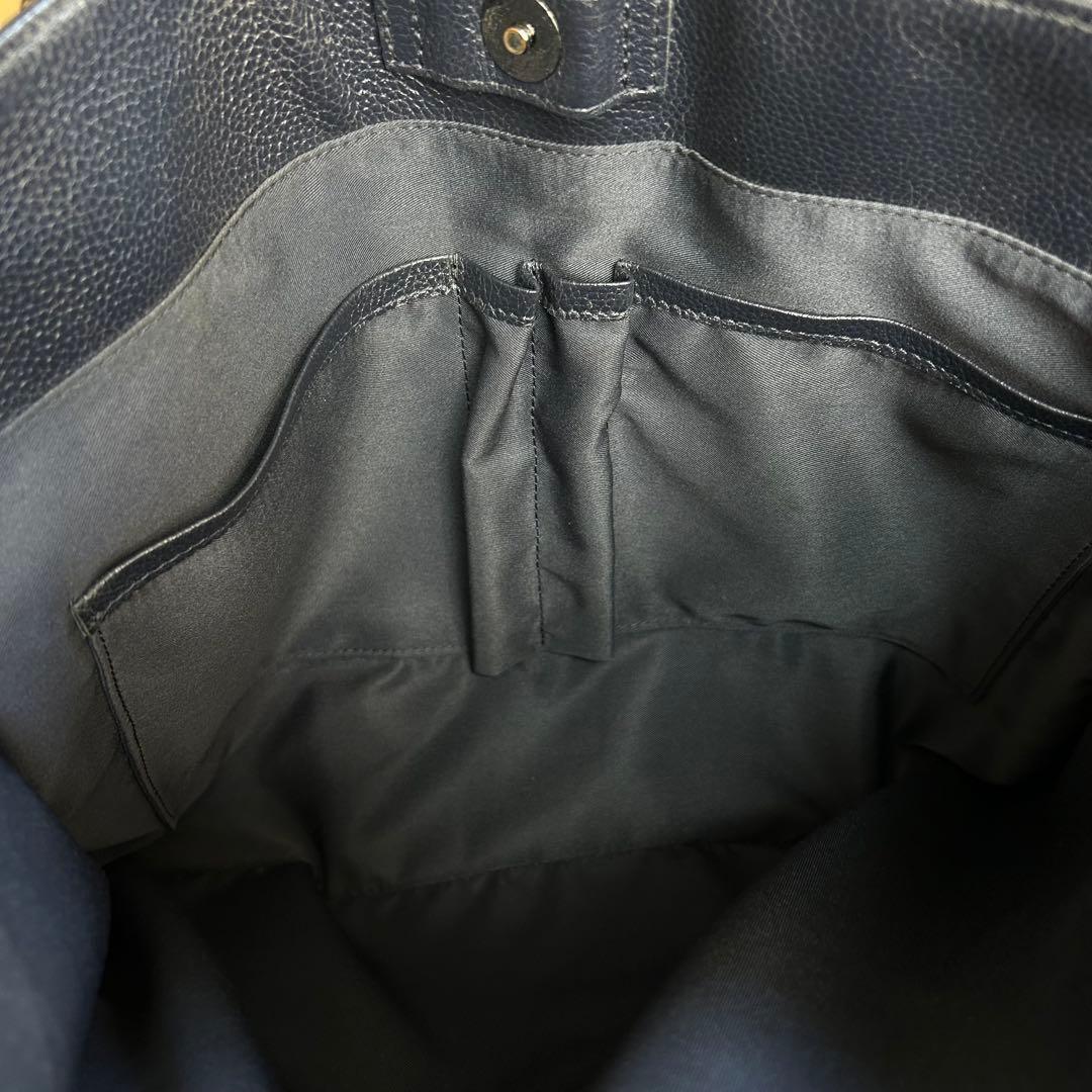 BLUE SINCERE　ビジネスバッグ　トート　レザー　紺色　A4◎　肩掛け◎