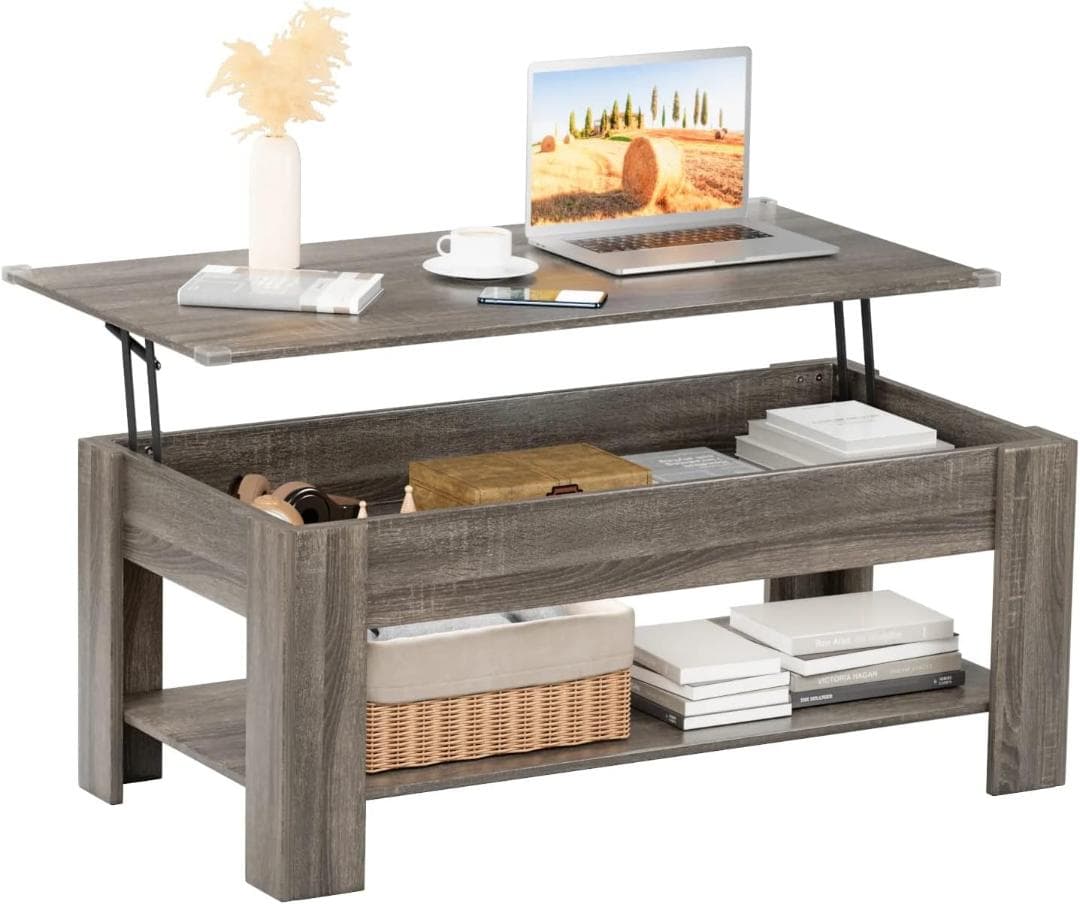 Alebert ローテーブル コーヒーテーブル センターテーブル (グレー)