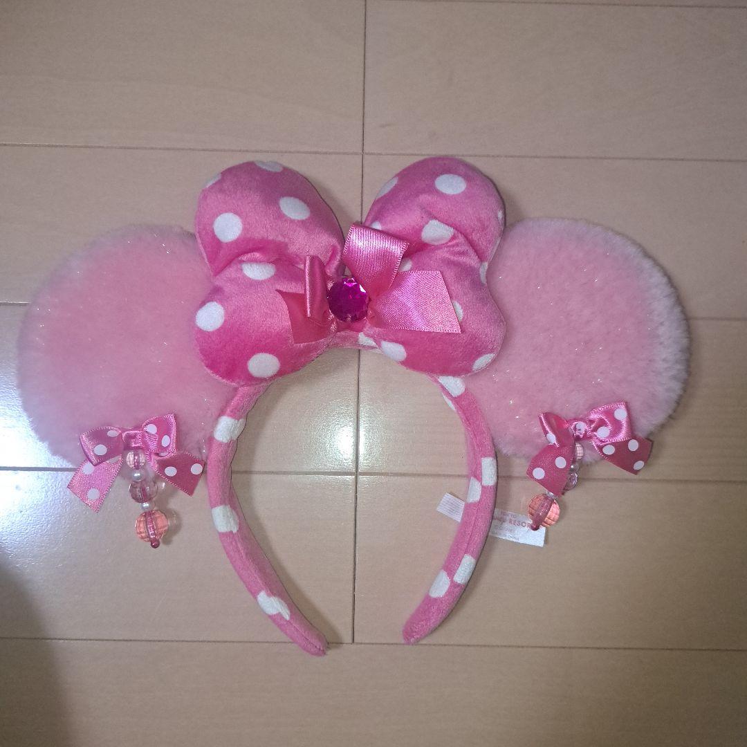 ディズニー カチューシャ イヤリング ピンク ミニー リボン 水玉 ドット