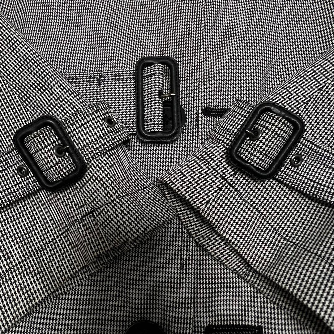 【美品✨】バーバリーブラックレーベル　トレンチコート　ロング　千鳥格子M