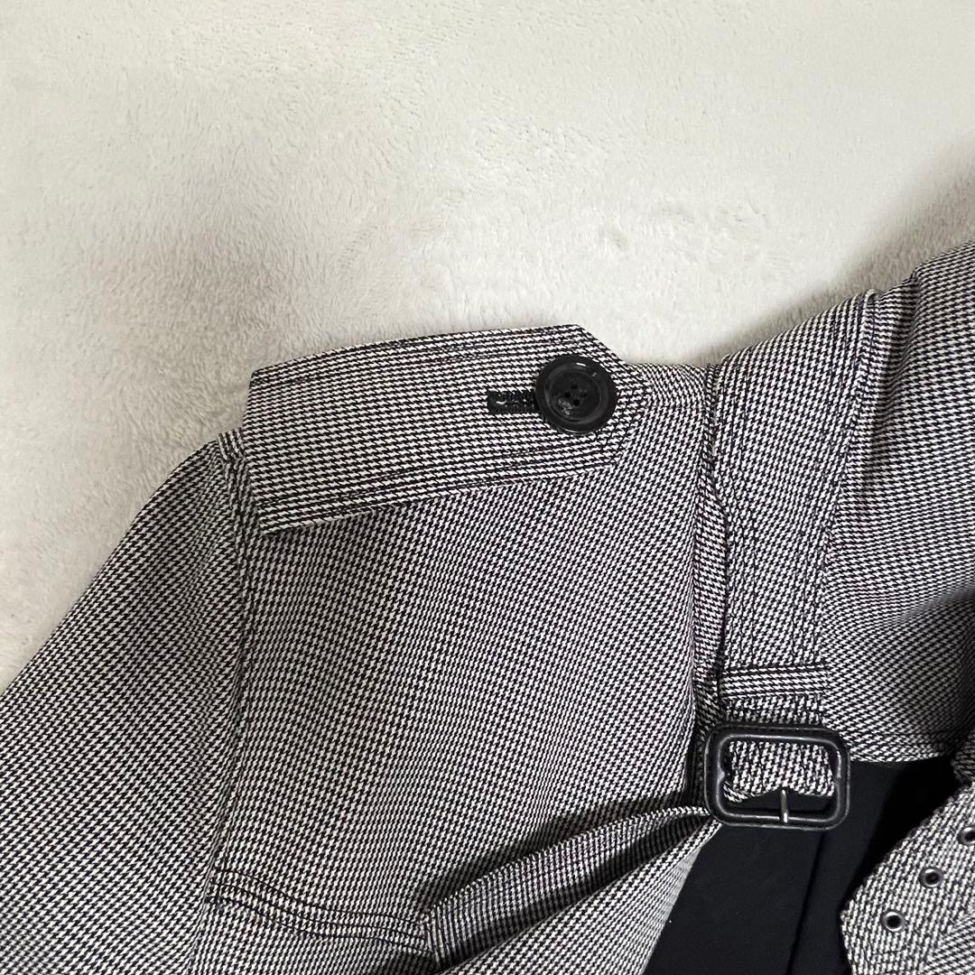 【美品✨】バーバリーブラックレーベル　トレンチコート　ロング　千鳥格子M